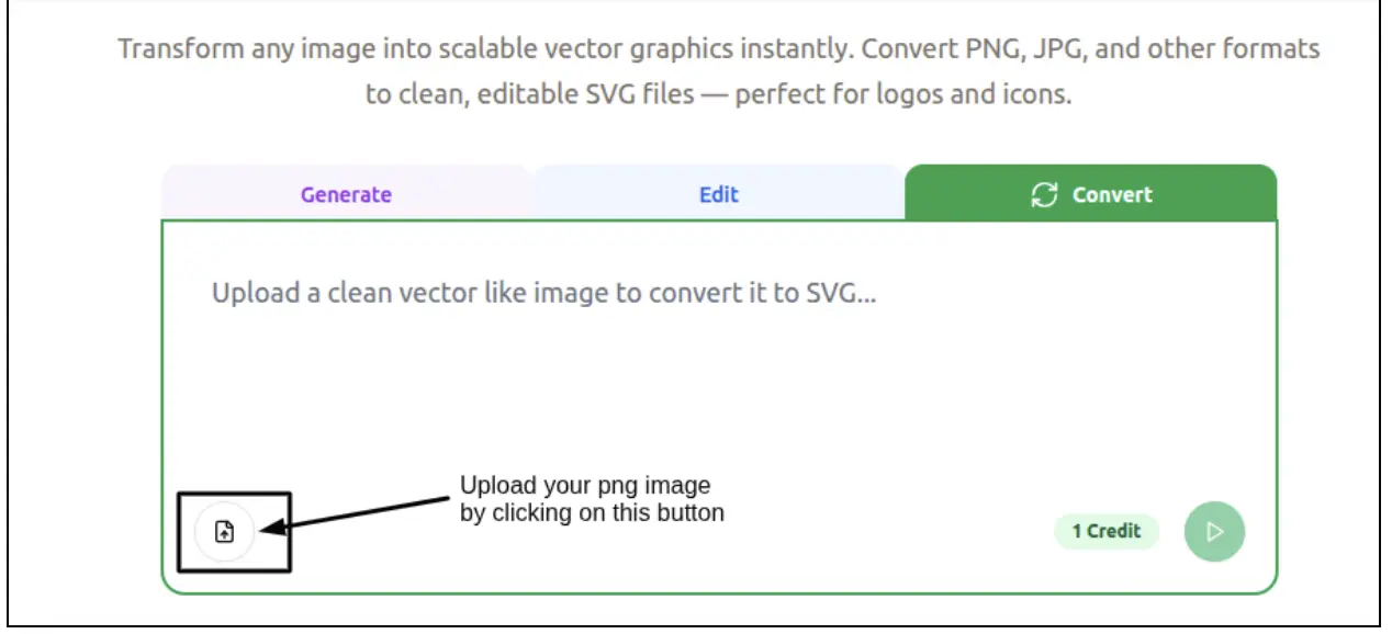 Step 1: Upload PNG file to SVGmaker
