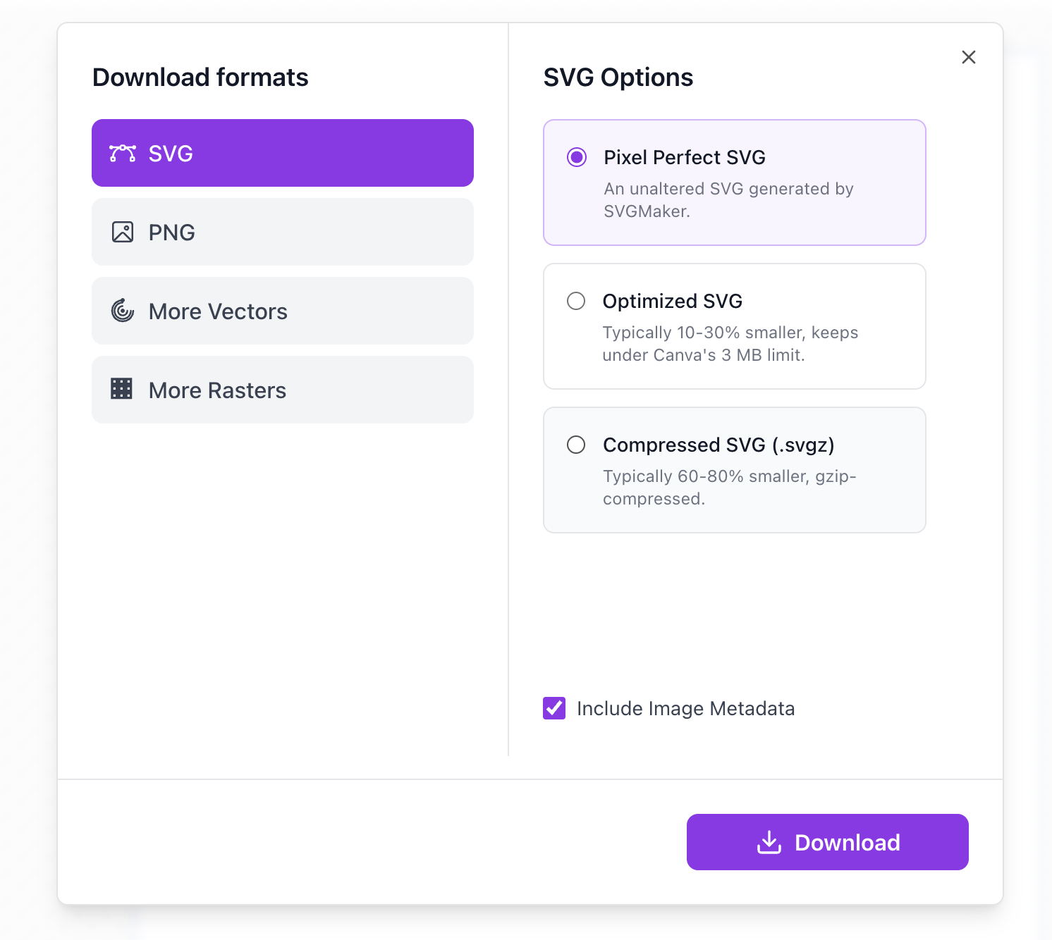 Download SVG file step