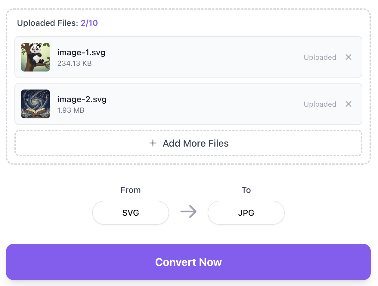 Choose format and convert step