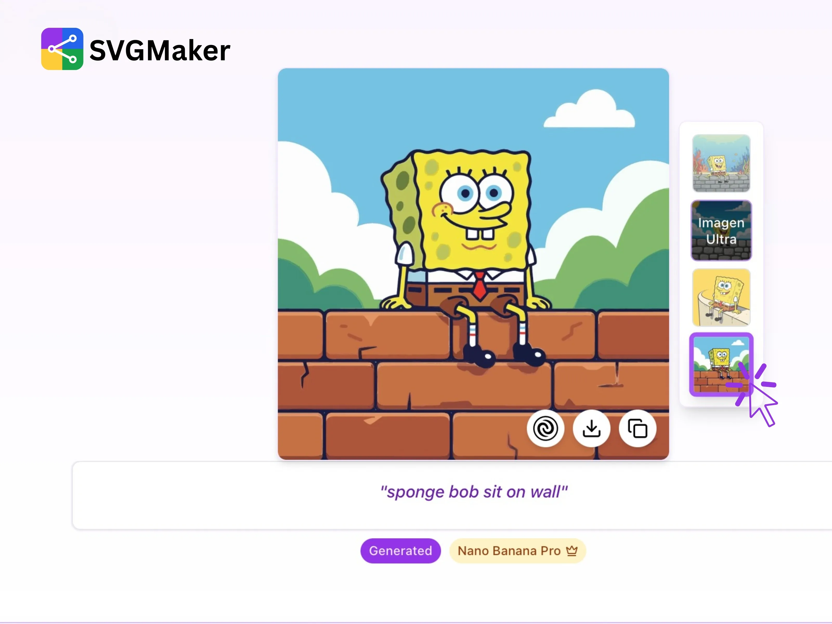 SVGMaker's AI-powered SVG Generator and Editor lets you generate and edit up to 4 variations of SVG designs at once, powered by leading external models like Nano Banana Pro, Seedream, GPT-Image-1, Flux, Qwen Edit Plus, and more.